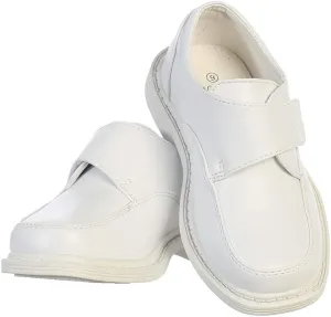Lito Children's Wear Boys Matte Shoes, White, 2 Big Kid