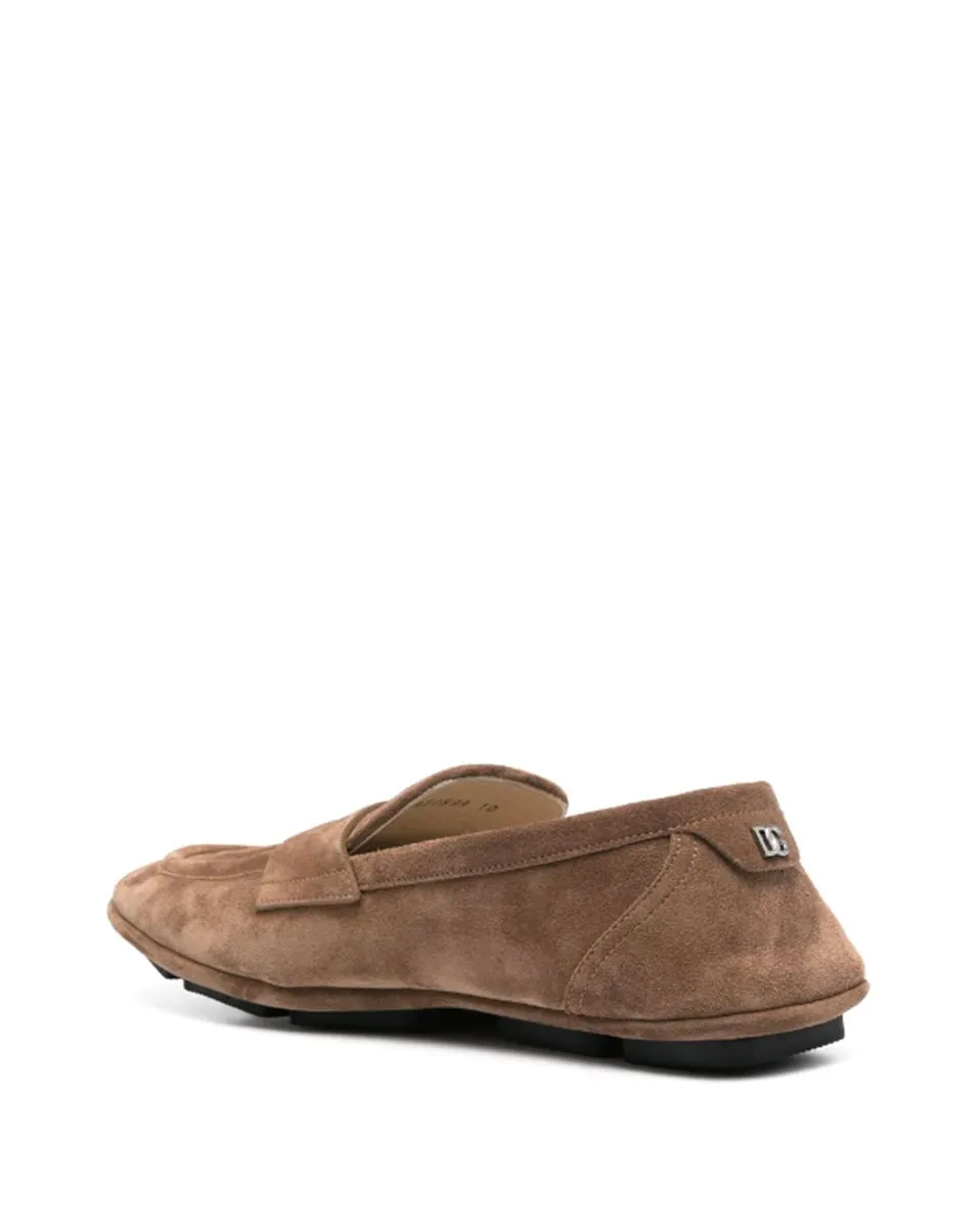 LOGO-PLAQUE SUEDE LOAFERS