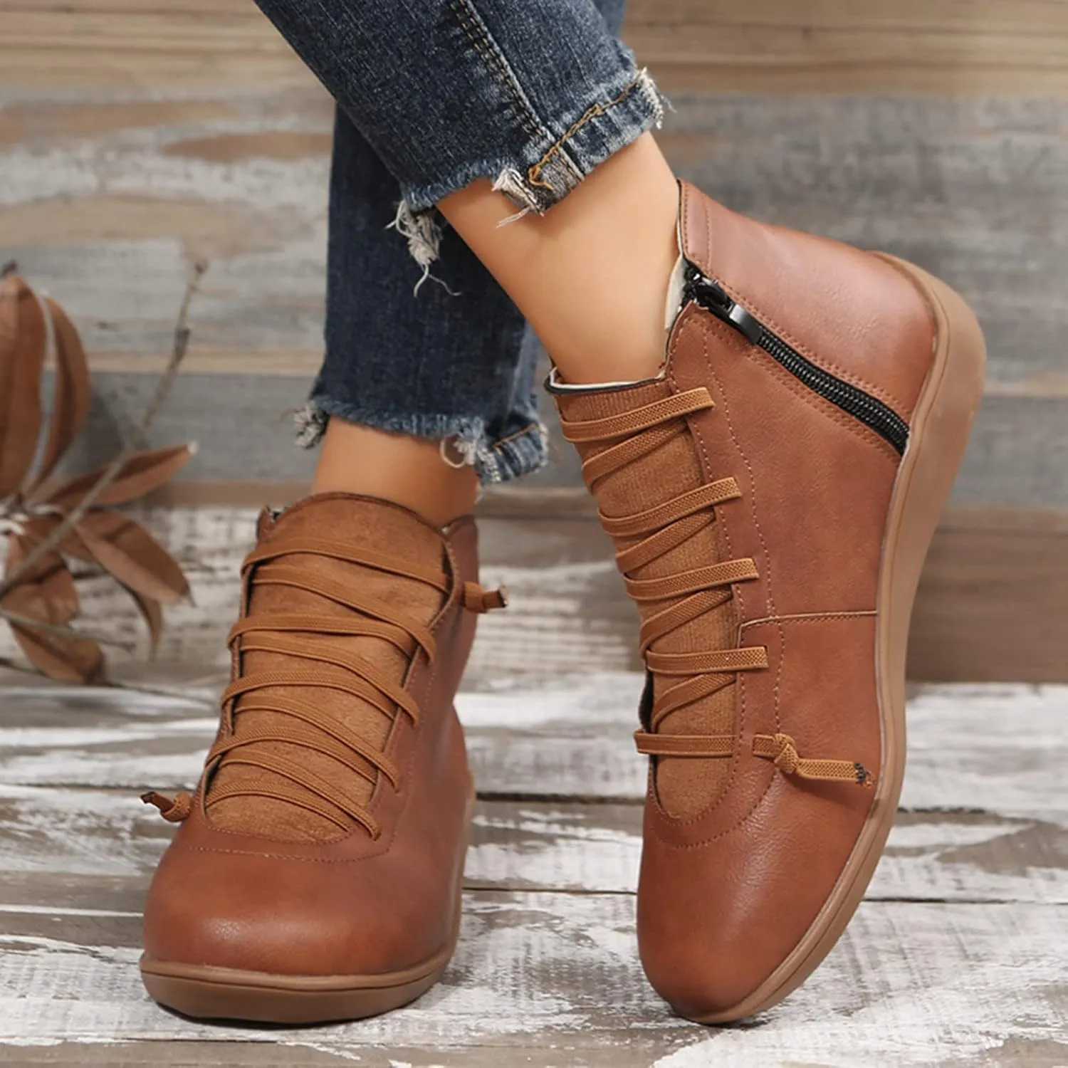 Men Ankle Boots Womens Casual Boots Black Wedge Boots Women Winter Dress Women'S Leather Wide Lace Up Ankle Boots & Booties White Cowboy Booties Women Ankle Boots