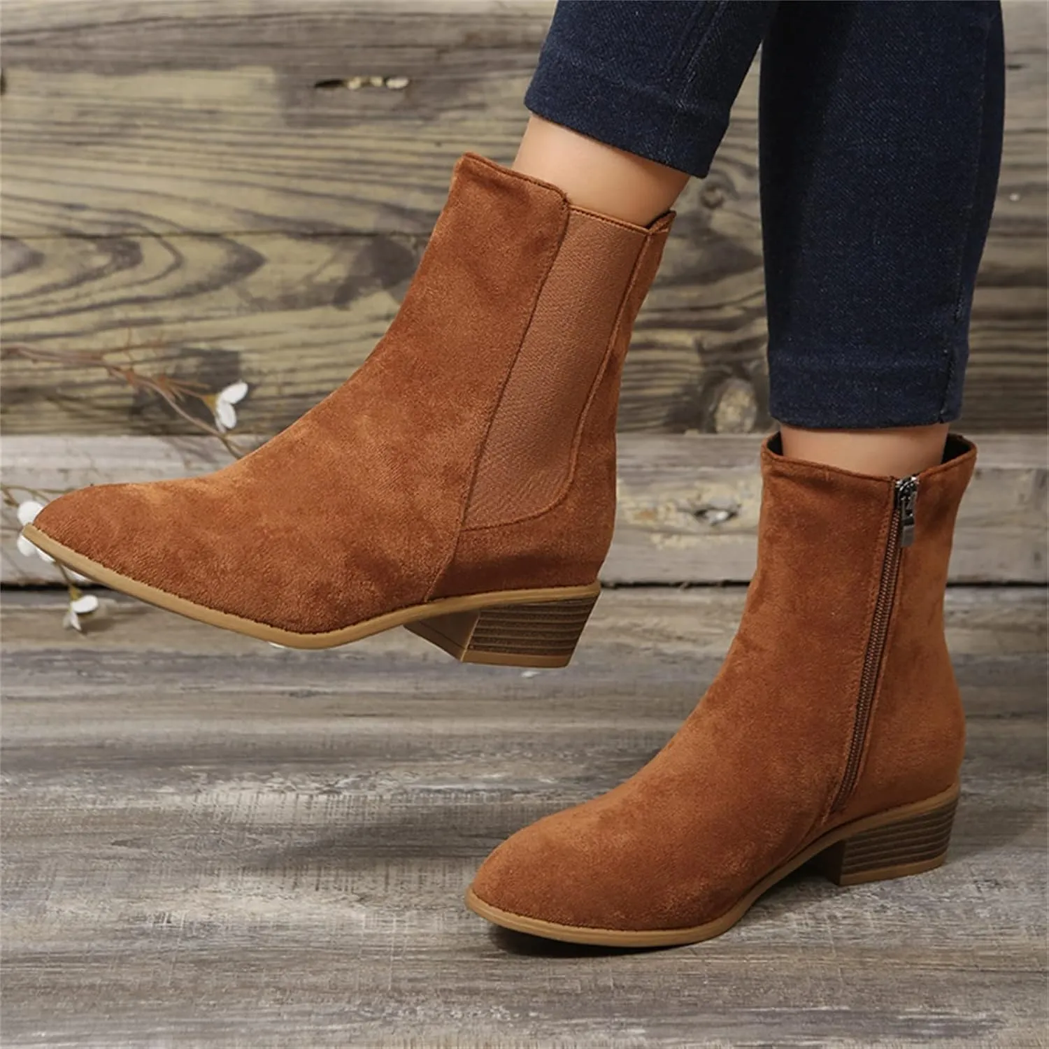 Men Ankle Boots Womens Casual Boots Black Wedge Boots Women Winter Dress Women'S Leather Wide Lace Up Ankle Boots & Booties White Cowboy Booties Women Ankle Boots