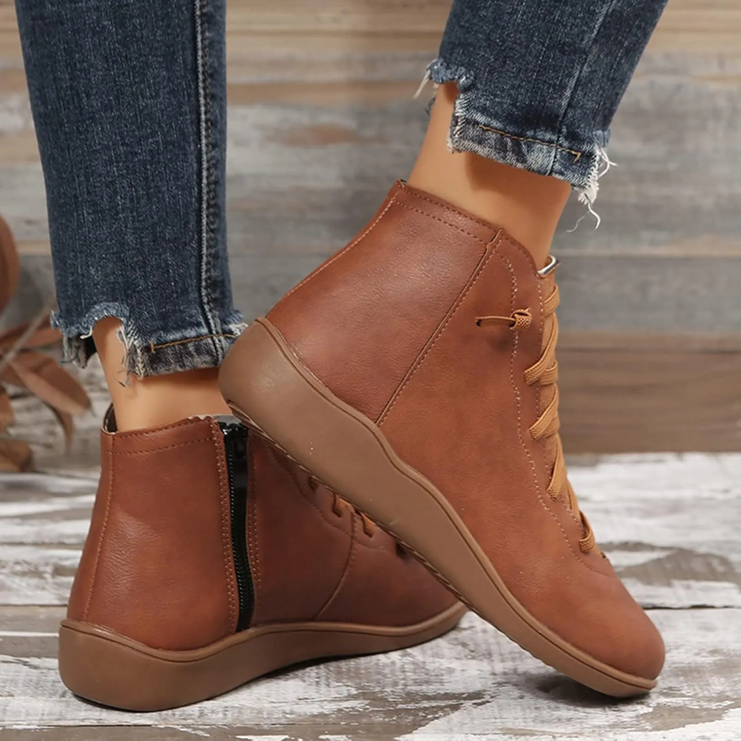 Men Ankle Boots Womens Casual Boots Black Wedge Boots Women Winter Dress Women'S Leather Wide Lace Up Ankle Boots & Booties White Cowboy Booties Women Ankle Boots