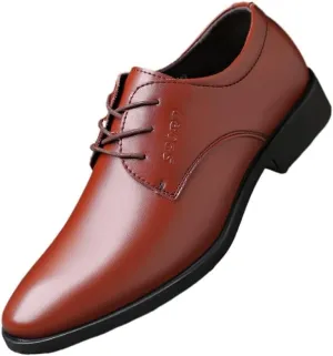 Men Comfort Orthopedic Shoes Chunky Heel Simple Lace-up Lug Sole Leather Formal Oxford Shoes
