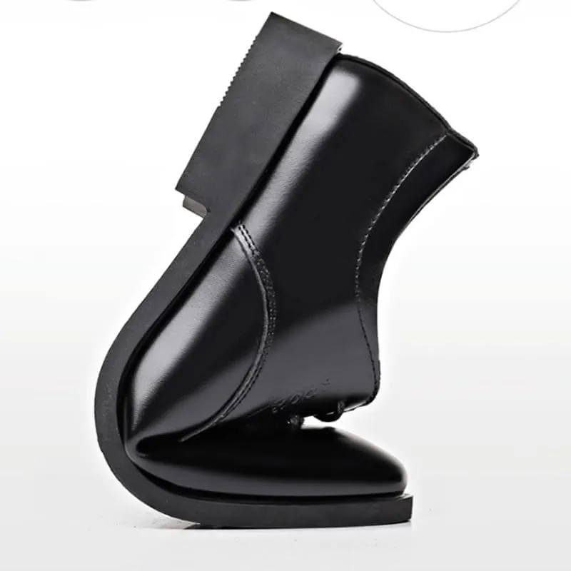 Men Comfort Orthopedic Shoes Chunky Heel Simple Lace-up Lug Sole Leather Formal Oxford Shoes