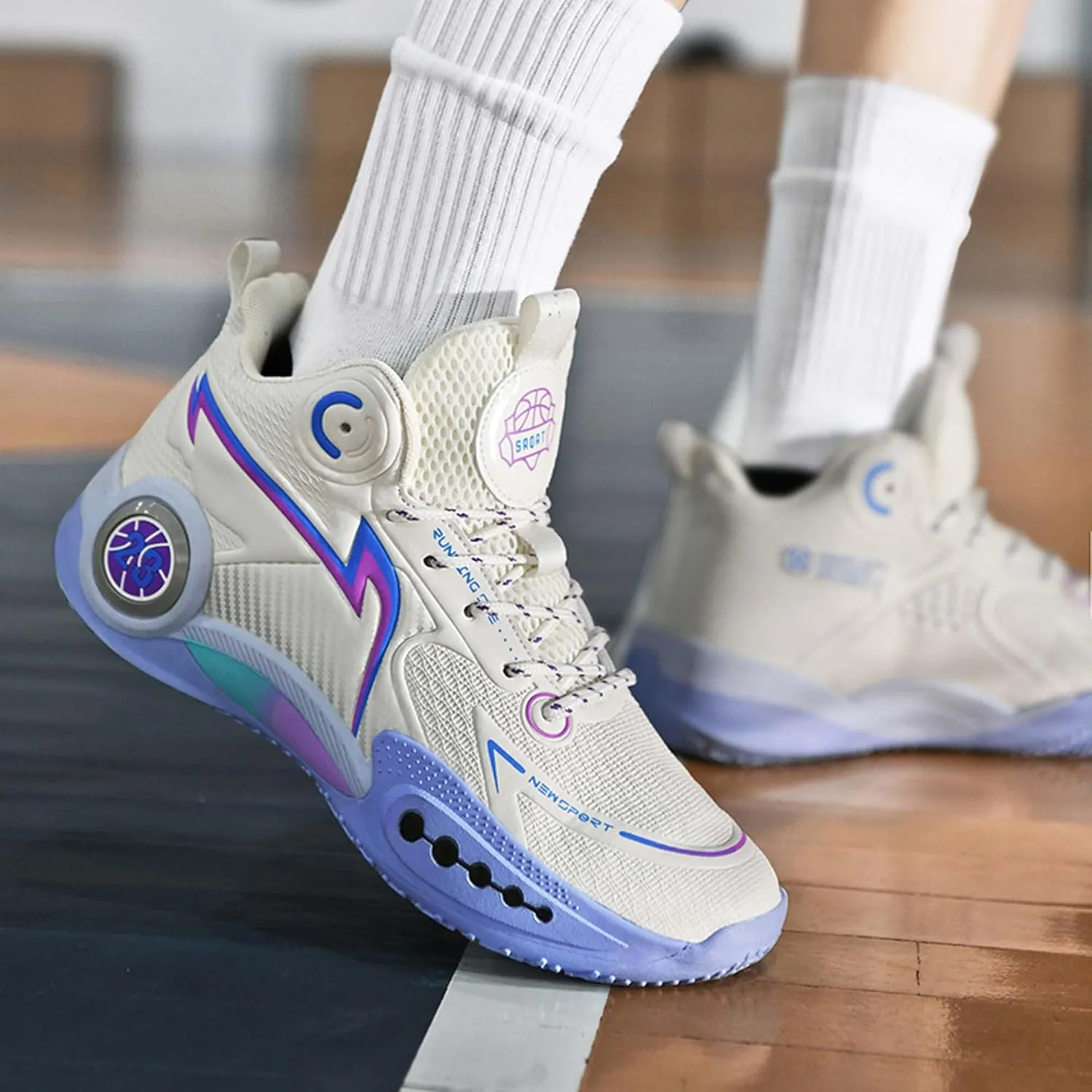 Mens Basketball Shoes Waterproof Durable Lightweight Loose Breathable Sneakers