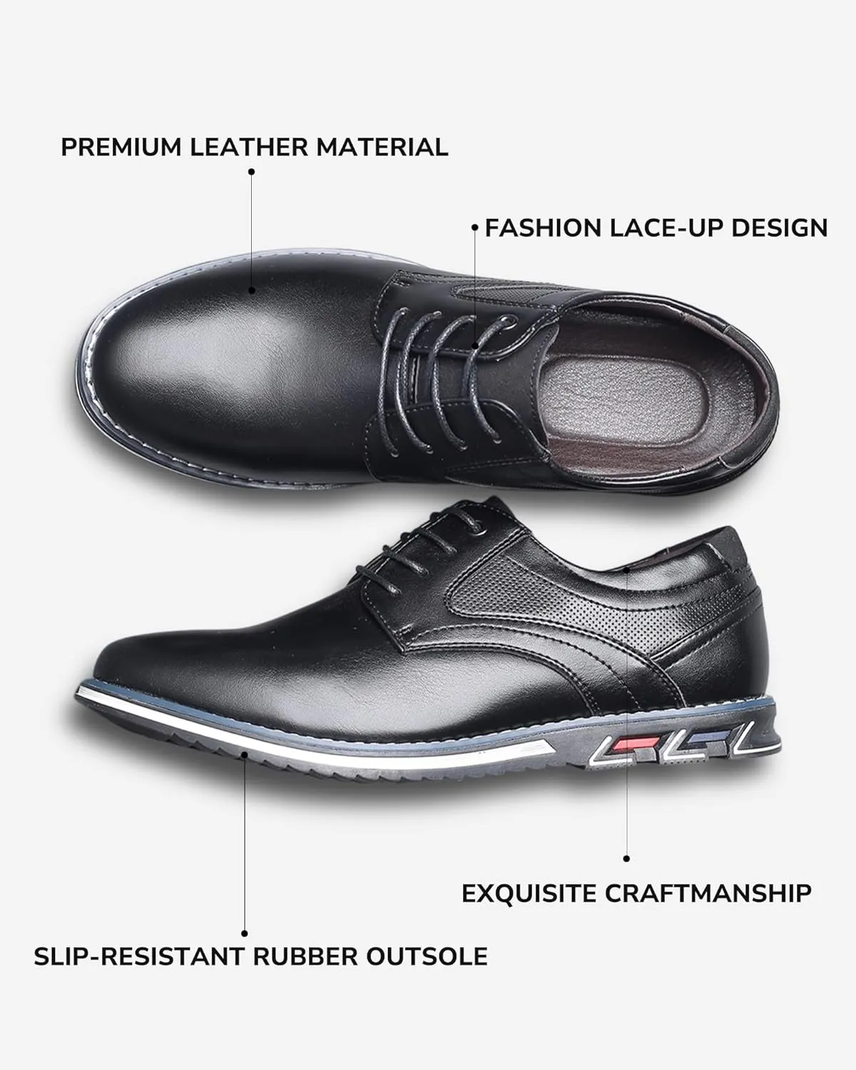 Men??s Dress Shoes Casual Business Oxford Derby Orthopedic Leather Shoes Comfortable Walking Shoes Office Loafers Work Flats Men's Shoes