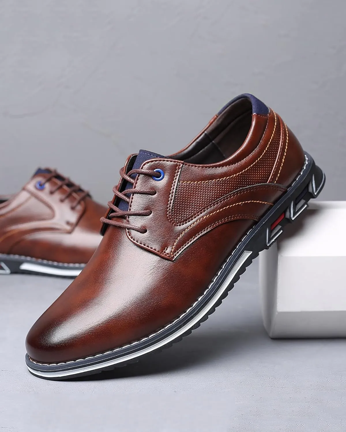 Men??s Dress Shoes Casual Business Oxford Derby Orthopedic Leather Shoes Comfortable Walking Shoes Office Loafers Work Flats