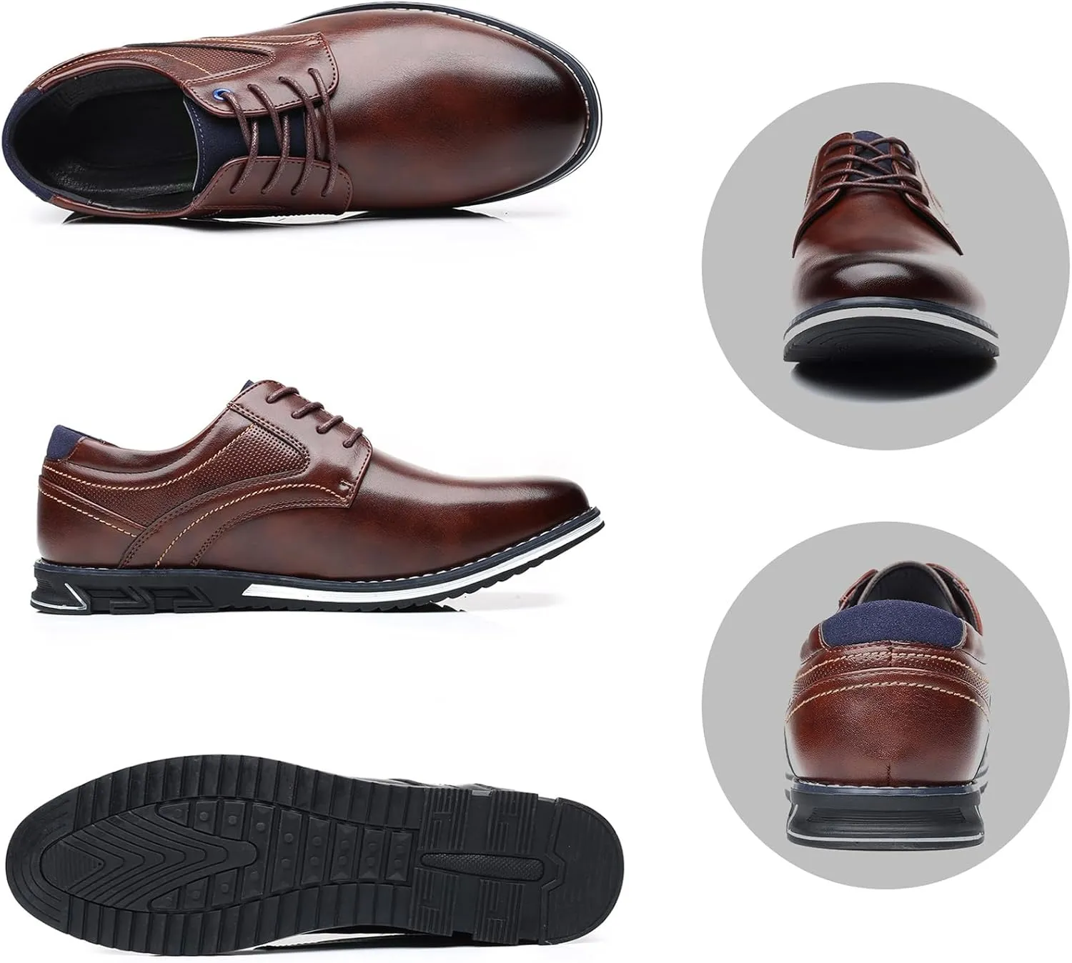 Men??s Dress Shoes Casual Business Oxford Derby Orthopedic Leather Shoes Comfortable Walking Shoes Office Loafers Work Flats