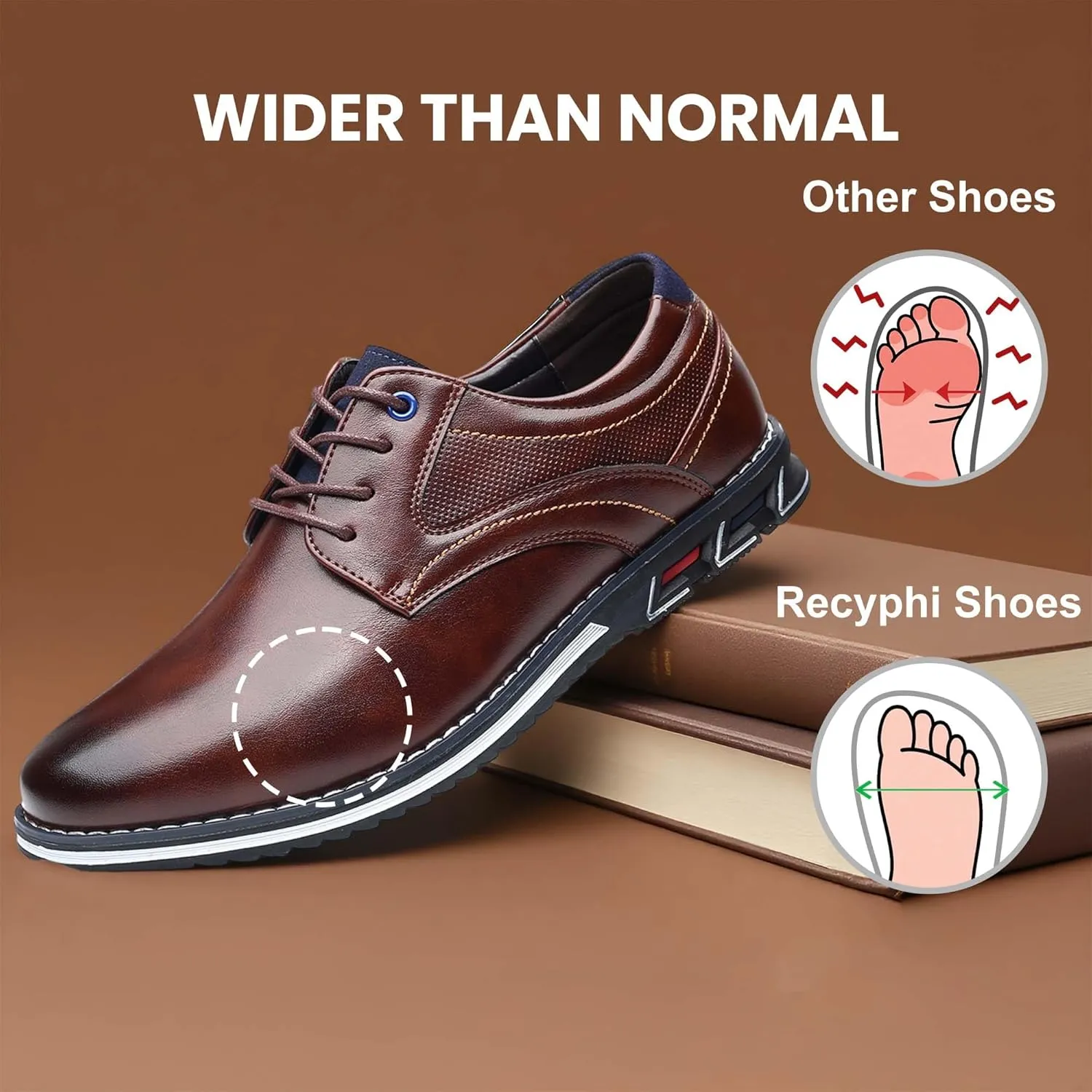 Men??s Dress Shoes Casual Business Oxford Derby Orthopedic Leather Shoes Comfortable Walking Shoes Office Loafers Work Flats
