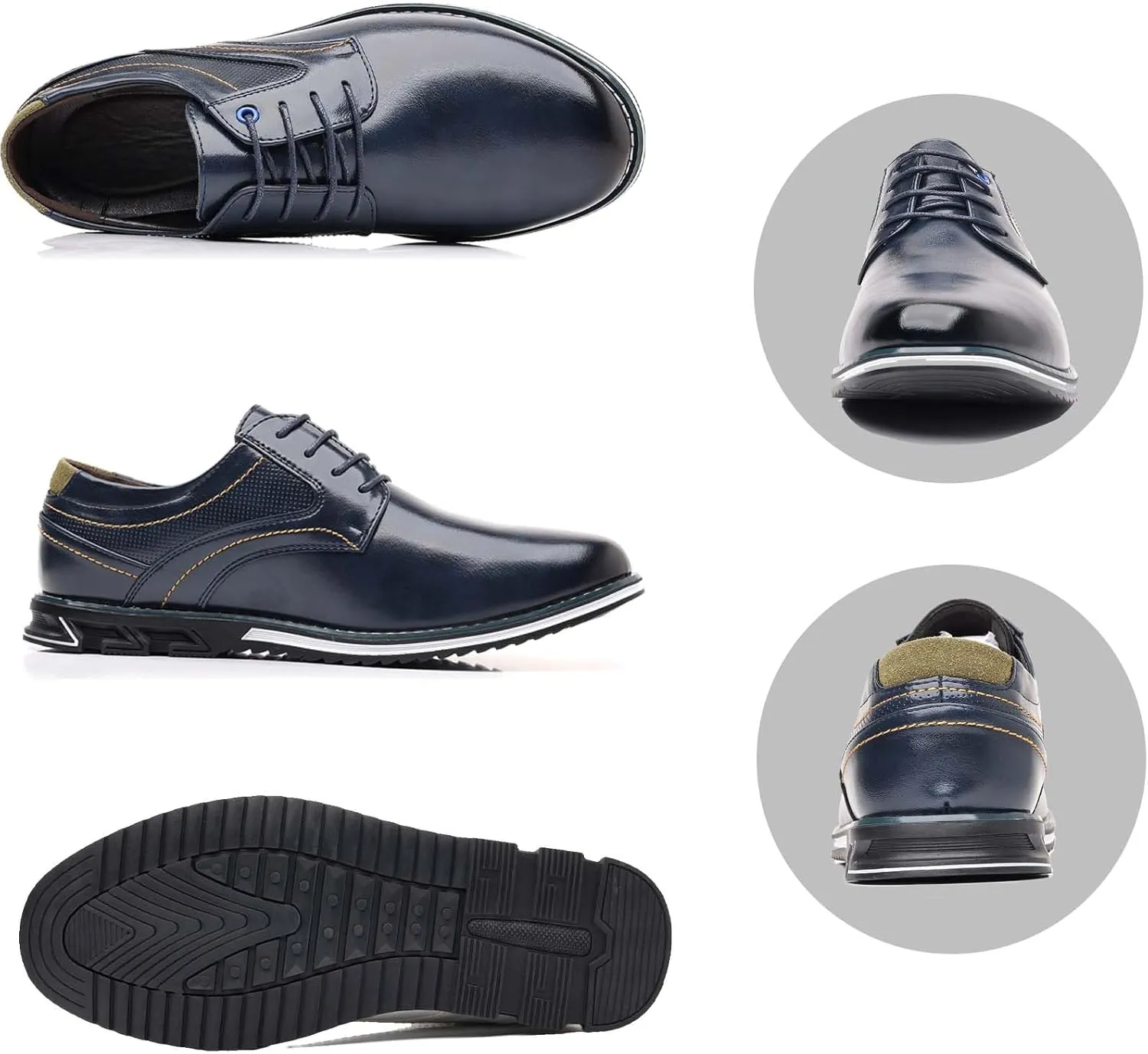 Men??s Dress Shoes Casual Business Oxford Derby Orthopedic Leather Shoes Comfortable Walking Shoes Office Loafers Work Flats