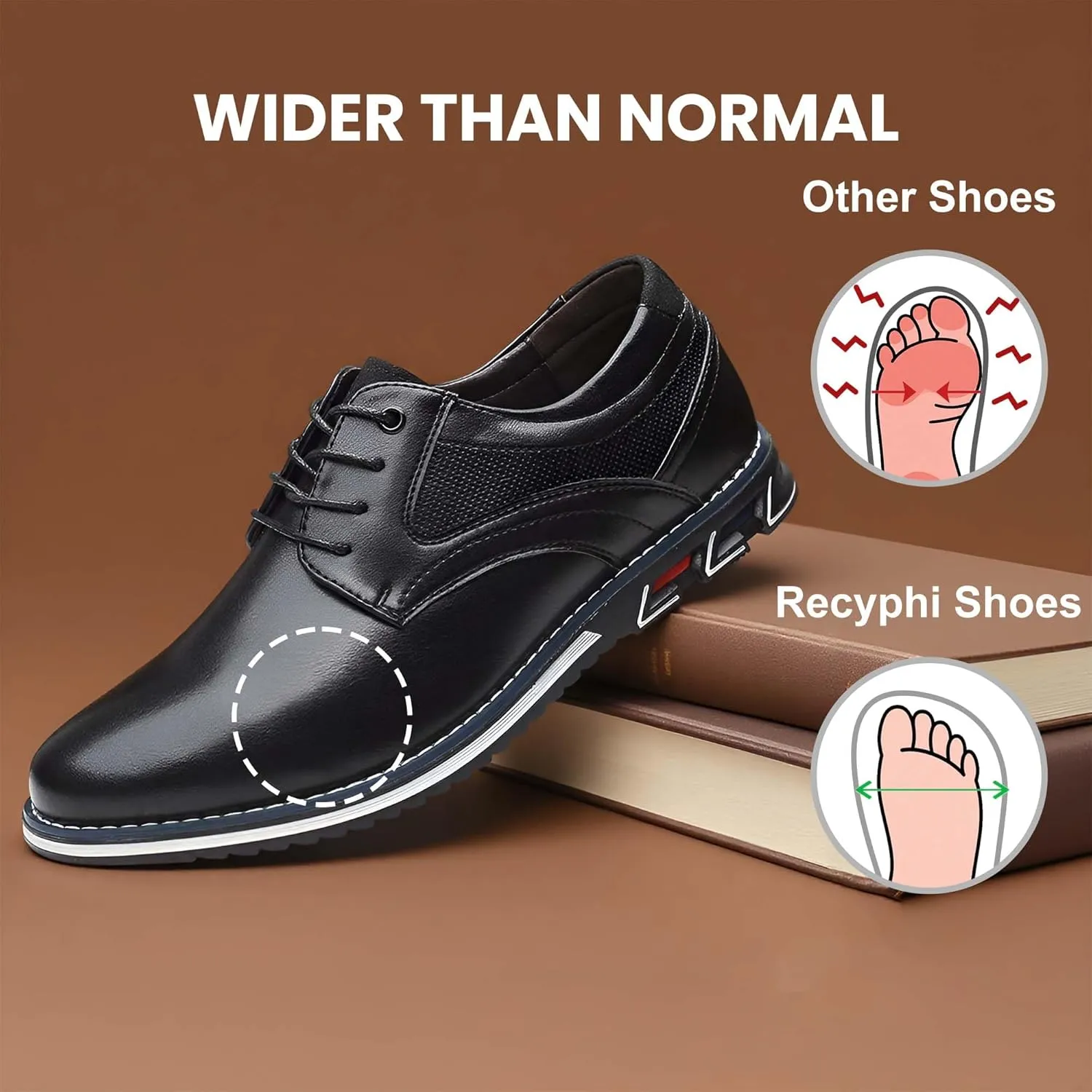 Men??s Dress Shoes Casual Business Oxford Derby Orthopedic Leather Shoes Comfortable Walking Shoes Office Loafers Work Flats
