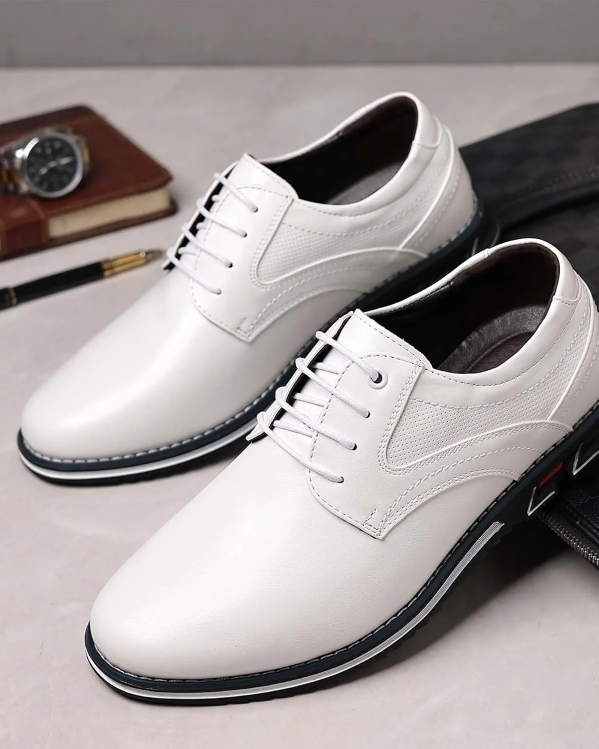 Men??s Dress Shoes Casual Business Oxford Derby Orthopedic Leather Shoes Comfortable Walking Shoes Office Loafers Work Flats