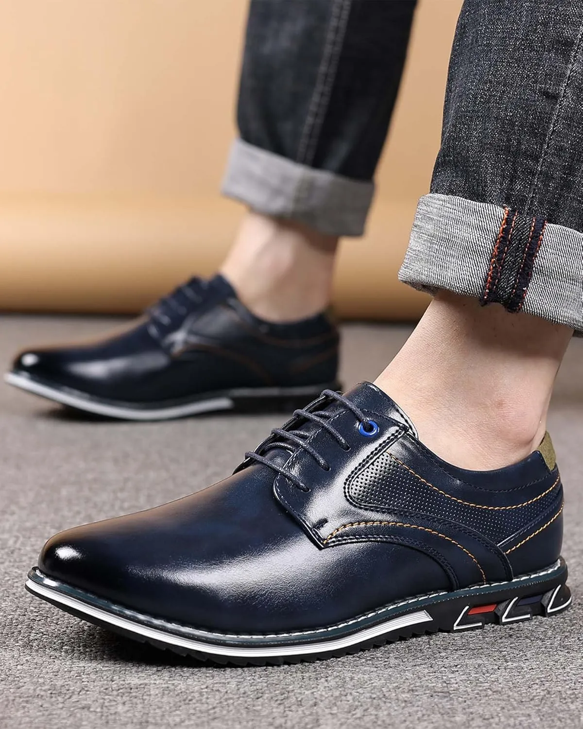 Men??s Dress Shoes Casual Business Oxford Derby Orthopedic Leather Shoes Comfortable Walking Shoes Office Loafers Work Flats