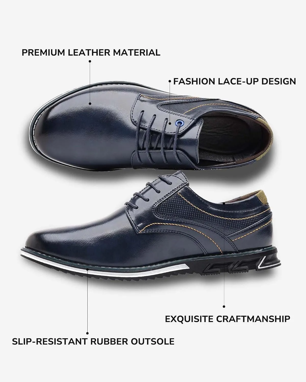 Men??s Dress Shoes Casual Business Oxford Derby Orthopedic Leather Shoes Comfortable Walking Shoes Office Loafers Work Flats