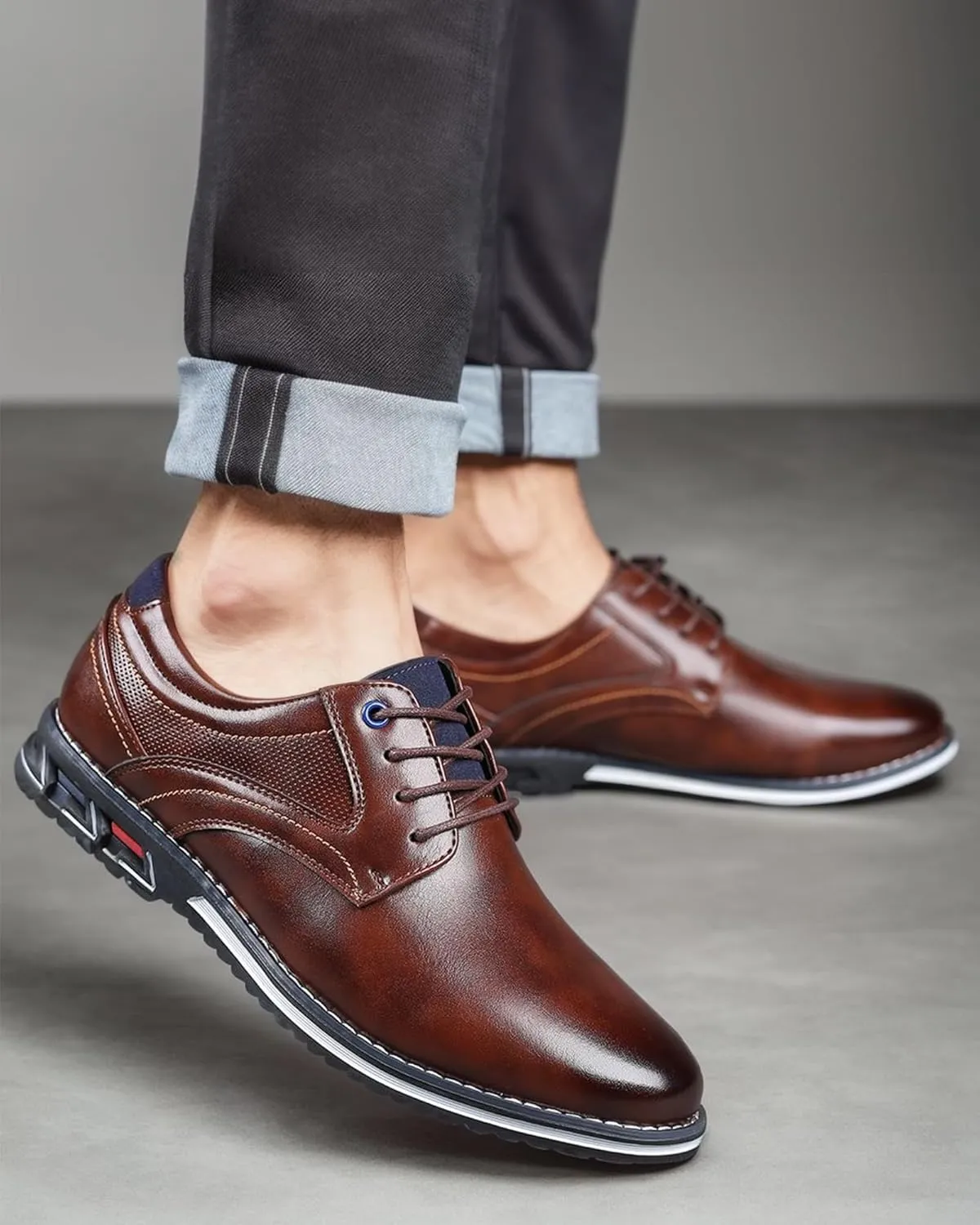 Men??s Dress Shoes Casual Business Oxford Derby Orthopedic Leather Shoes Comfortable Walking Shoes Office Loafers Work Flats