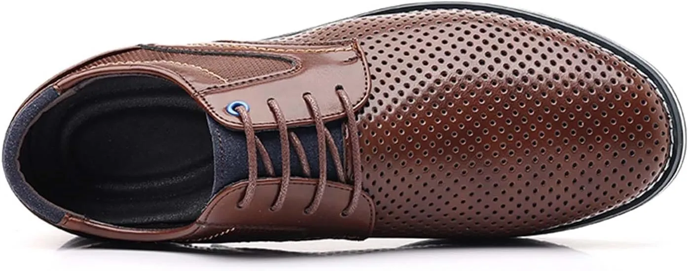Men??s Dress Shoes Casual Oxford Derby Orthopedic Leather Shoes Breathable Walking Shoes Summer Business Office Loafers Work Flats