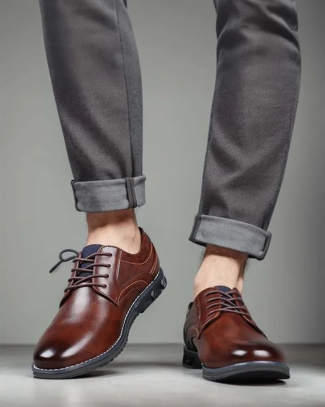 Men??s Dress Shoes Casual Oxford Leather Shoes No-Strip Comfortable Derby Orthopedic Sneakers Business Office Loafers