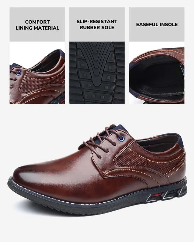 Men??s Dress Shoes Casual Oxford Leather Shoes No-Strip Comfortable Derby Orthopedic Sneakers Business Office Loafers