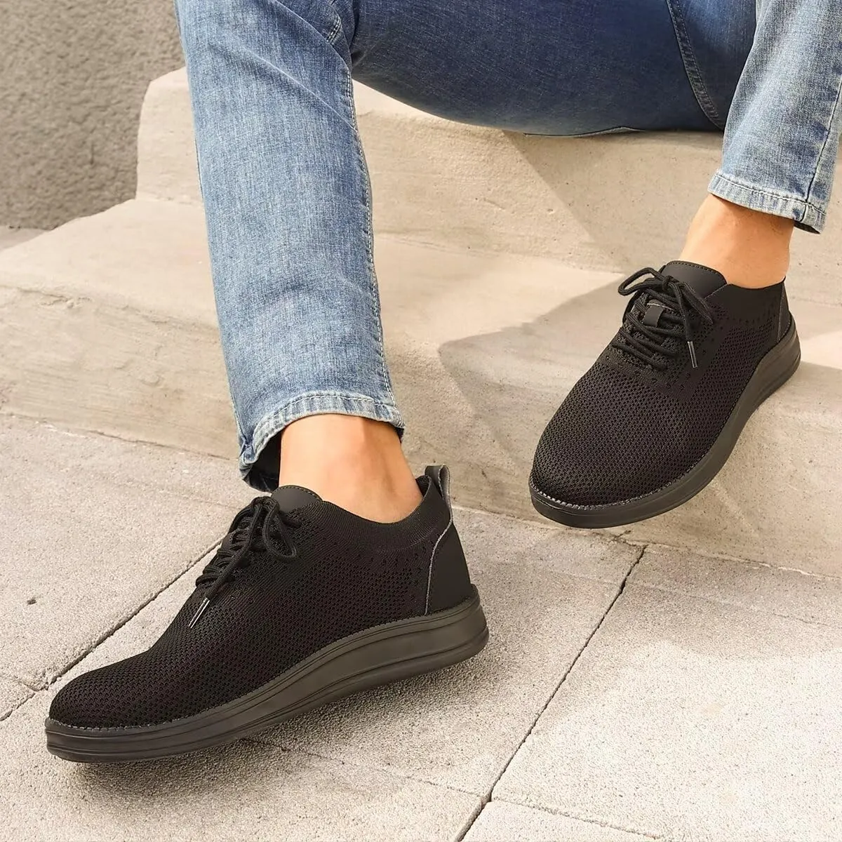 Men's Fashion Dress Sneakers Casual Walking Shoes Business Oxfords Comfortable Breathable Lightweight Tennis Zapatos para Hombre