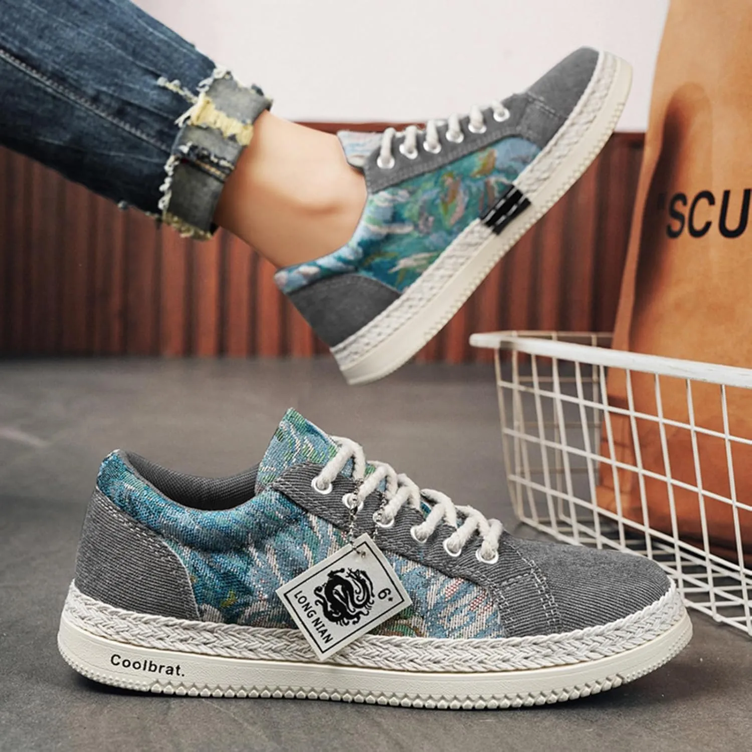 Men??s Lace-Up Lightweight Sneakers - Lightweight Midsole,Non-Slip Rubber Outsole, Retro Court-Style Design - Unisex Comfort for Daily Walking, Urban Commuting & Fashion Styling