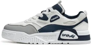 Men's Lace Up Sneakers Comfy Trendy Platform Shoes for Outdoor Walking Jogging Camping, All Seasons