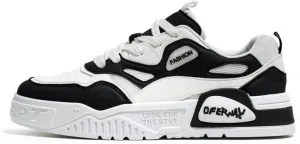 Men's Lace Up Sneakers Comfy Trendy Platform Shoes for Outdoor Walking Jogging Camping, All Seasons
