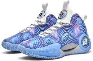 Mens Luminous Basketball Sneakers Classic Lace Up High Top Breathable Casual Sneakers High Elastic Running Shoes Wear Resistant and Durable Outdoor Hiking Shoes Anti Slip Baseball Sneakers