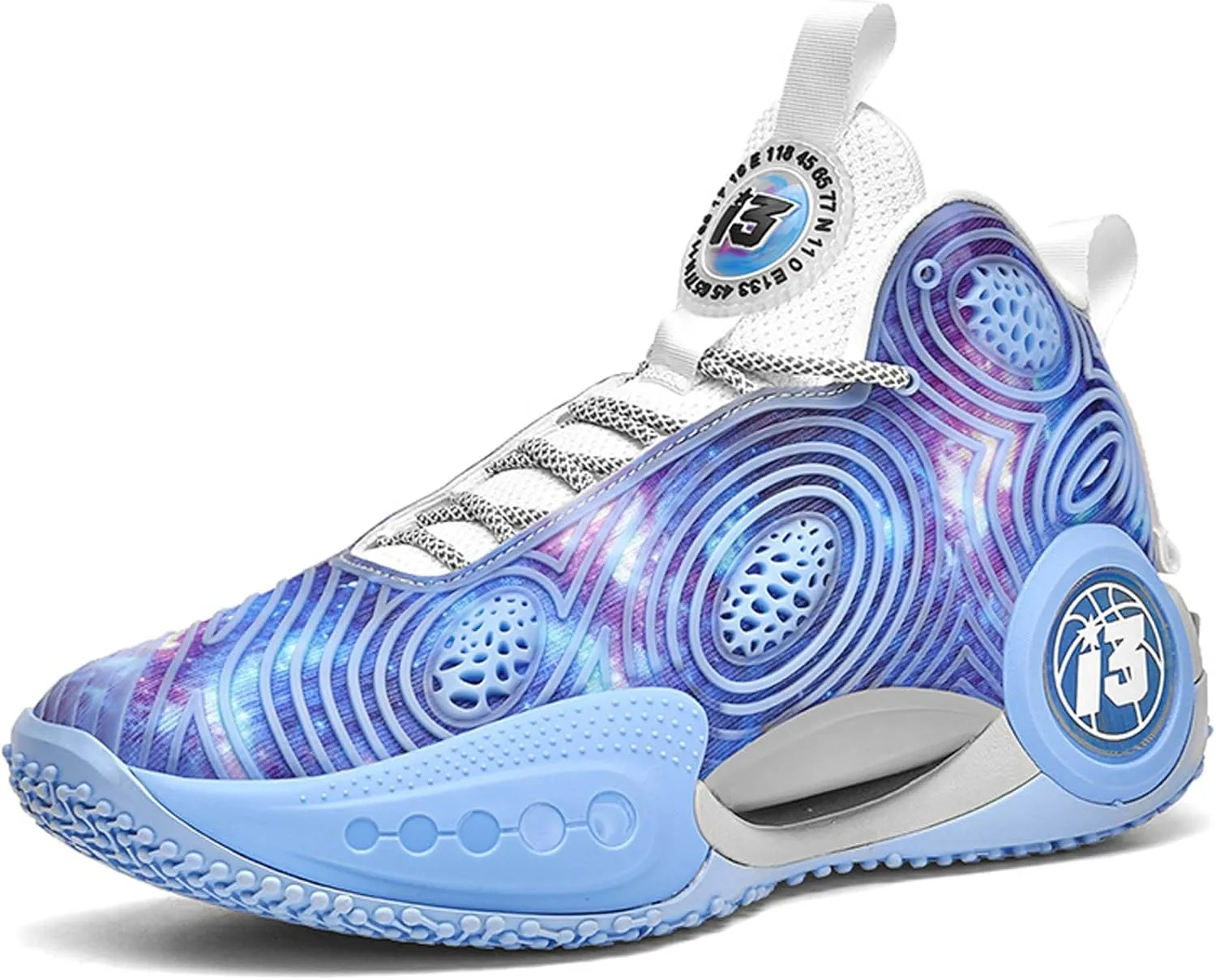 Mens Luminous Basketball Sneakers Classic Lace Up High Top Breathable Casual Sneakers High Elastic Running Shoes Wear Resistant and Durable Outdoor Hiking Shoes Anti Slip Baseball Sneakers
