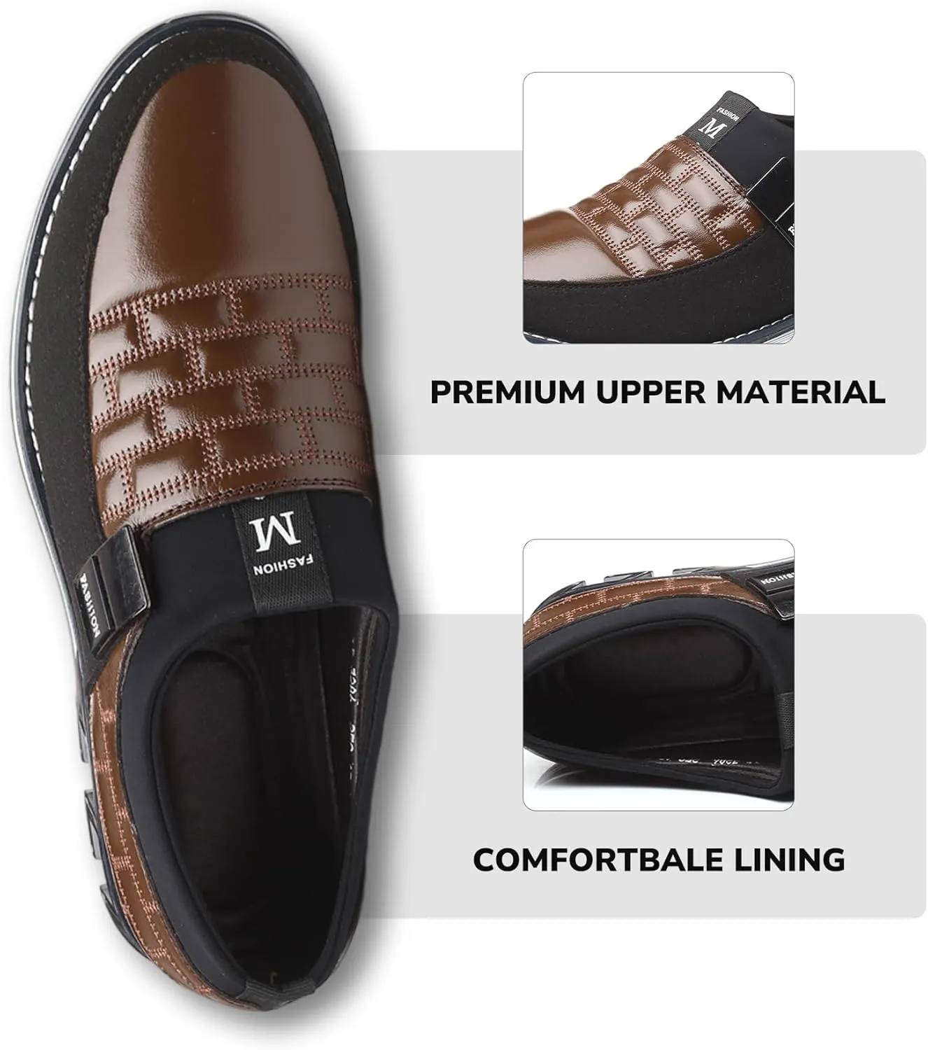 Men??s Oxford Derby Orthopedic Leather Shoes Formal Business Dress Sneakers Casual Walking Driving Slip-on Penny Loafers