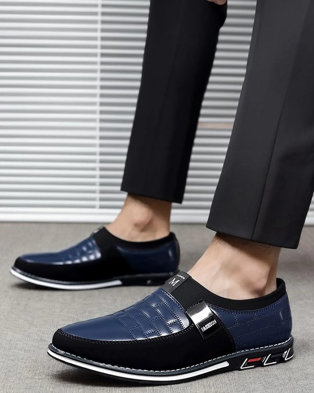 Men??s Oxford Derby Orthopedic Leather Shoes Formal Business Dress Sneakers Casual Walking Driving Slip-on Penny Loafers