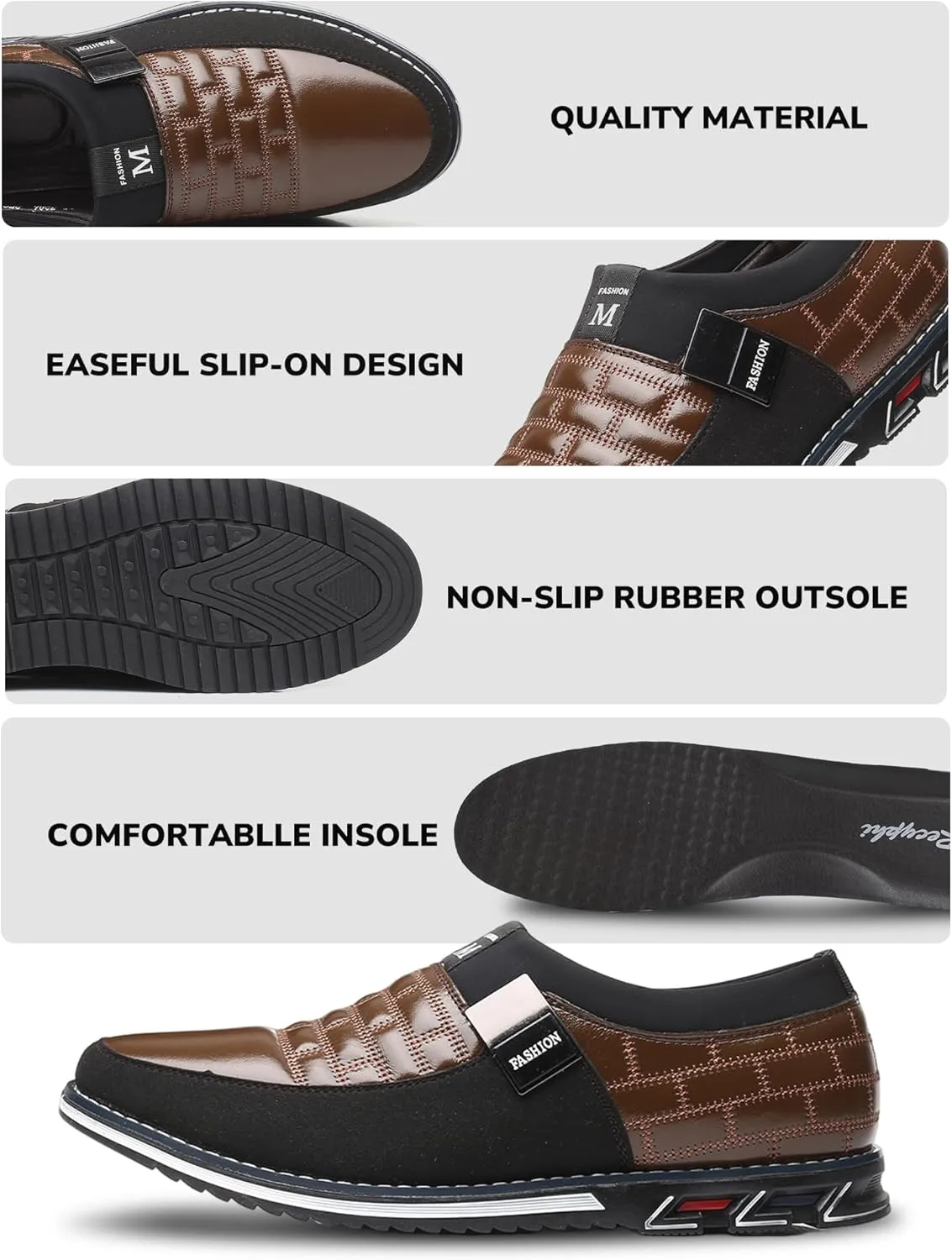 Men??s Oxford Derby Orthopedic Leather Shoes Formal Business Dress Sneakers Casual Walking Driving Slip-on Penny Loafers
