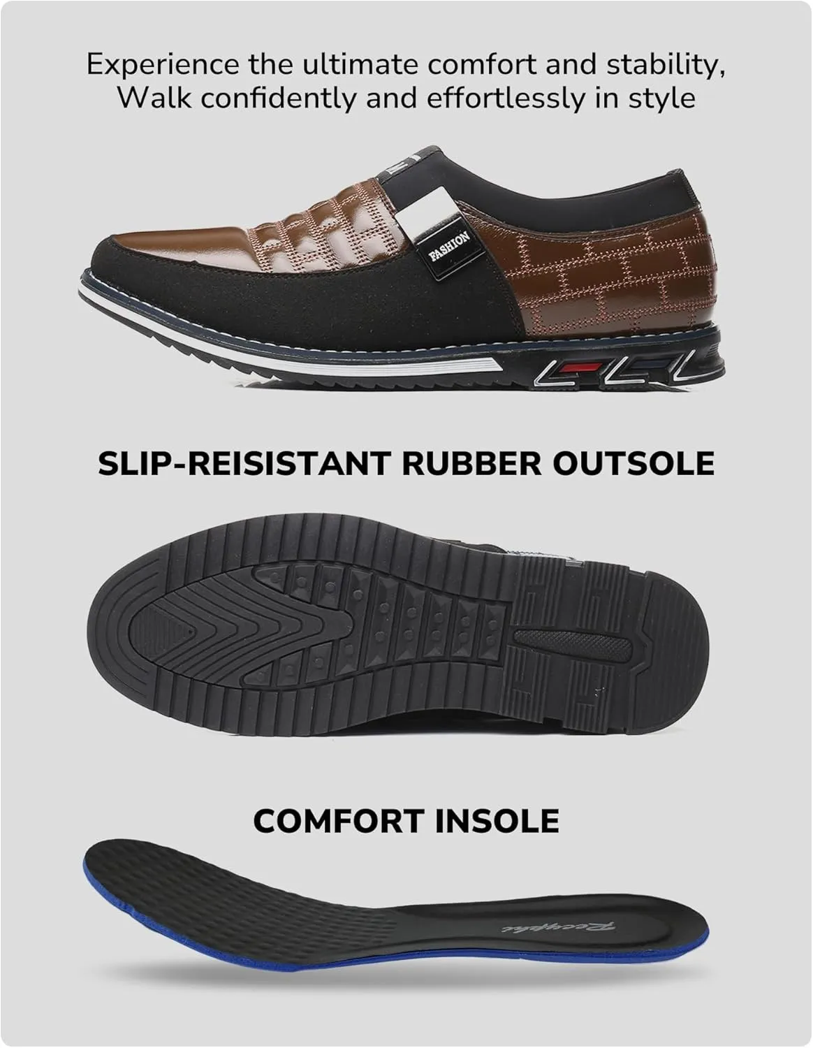 Men??s Oxford Derby Orthopedic Leather Shoes Formal Business Dress Sneakers Casual Walking Driving Slip-on Penny Loafers