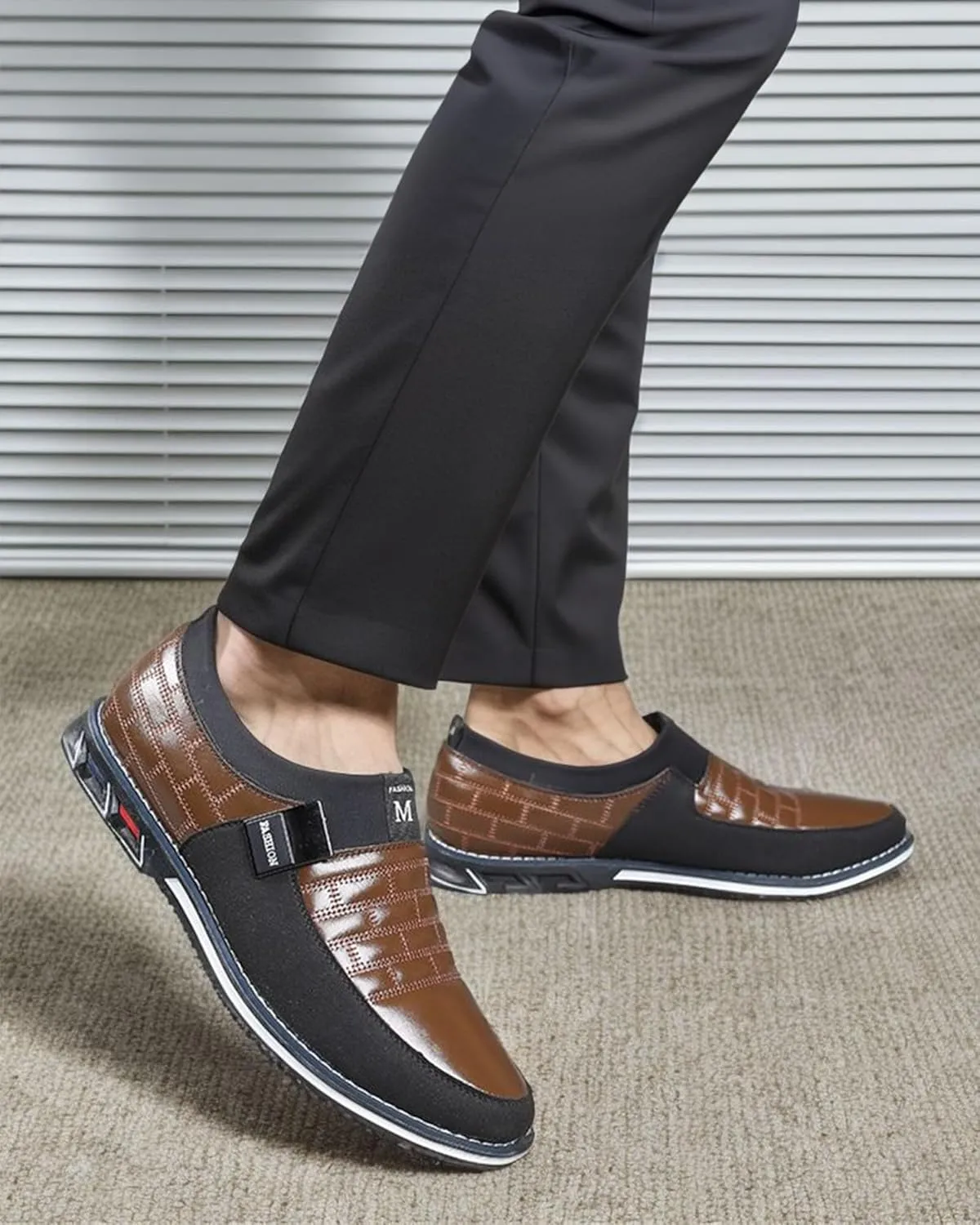 Men??s Oxford Derby Orthopedic Leather Shoes Formal Business Dress Sneakers Casual Walking Driving Slip-on Penny Loafers