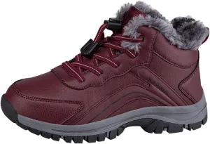 Men's Snow Boots Waterproof Furry Lined Warm Winter Boots Lace Up Sneakers Cold Weather Anti-Slip Ankle Boots Slip on Athletic Hiking Walking Shoes Sneakers