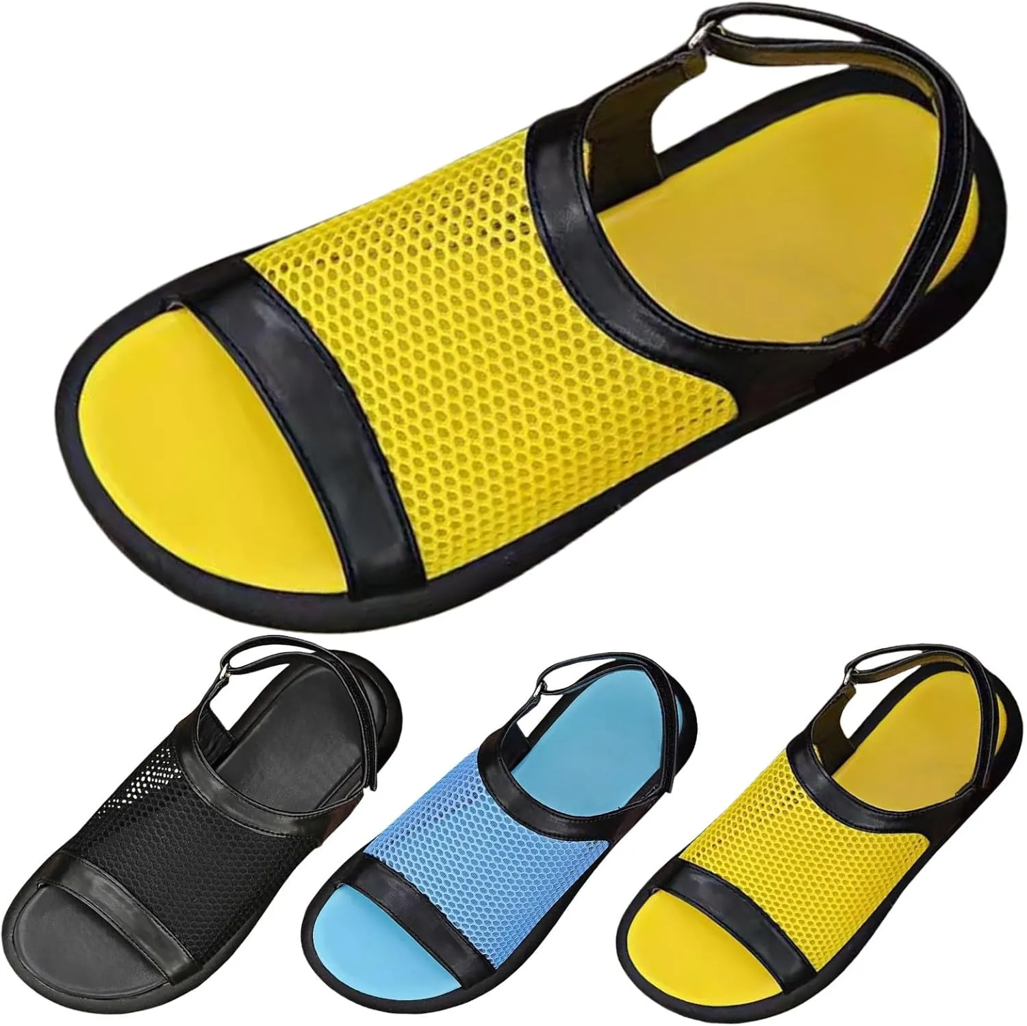 Mesh Sandals For Women Summer Hollow Out Flat Sandals Casual Slip On Wide Width Beach Shoes Comfortable Slip On Walking Shoes