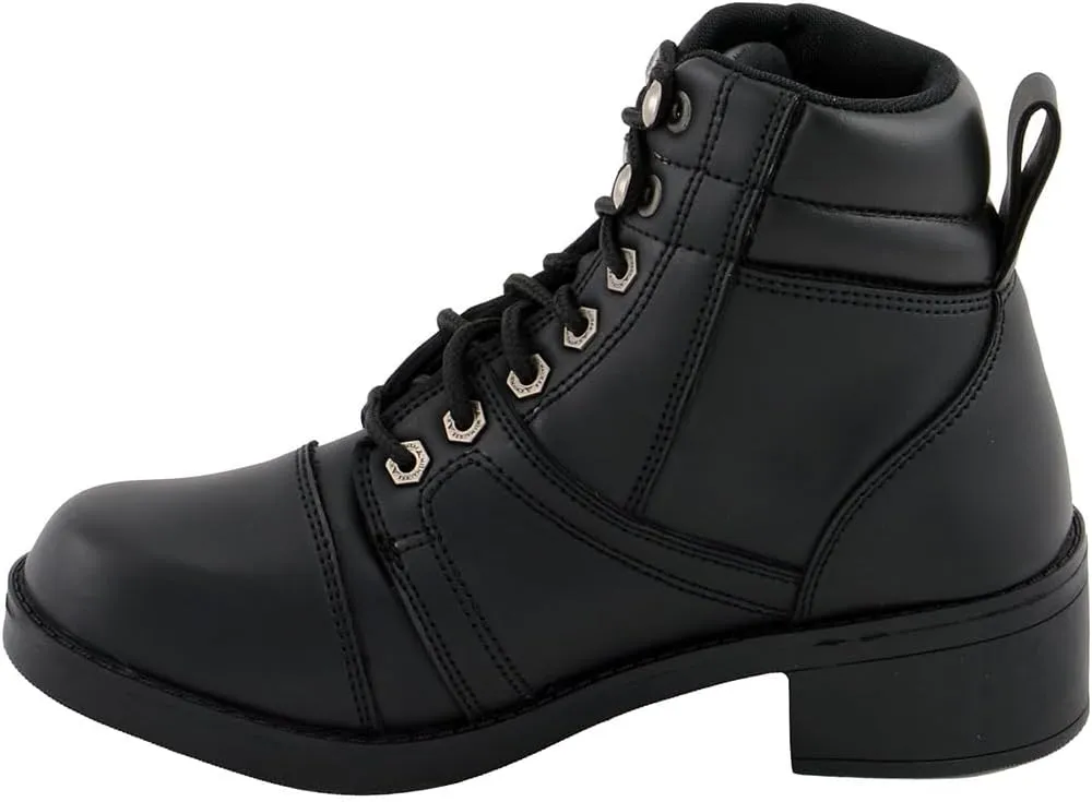 Milwaukee Leather MBK9285 Boys Black Lace-Up Biker Style Boots - 6