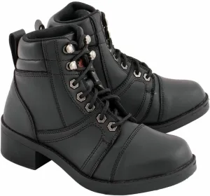 Milwaukee Leather MBK9285 Boys Black Lace-Up Biker Style Boots - 6