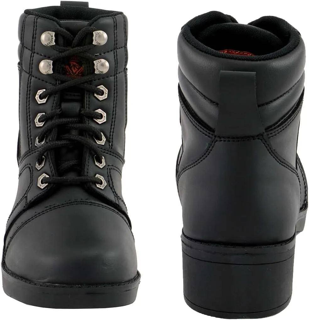 Milwaukee Leather MBK9285 Boys Black Lace-Up Biker Style Boots - 6