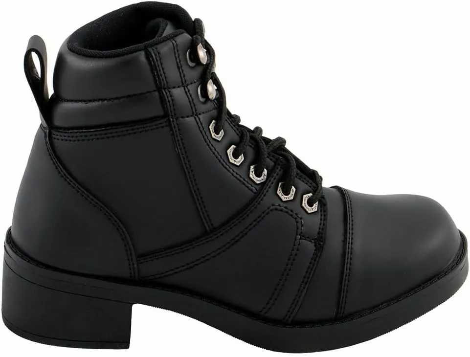 Milwaukee Leather MBK9285 Boys Black Lace-Up Biker Style Boots - 6