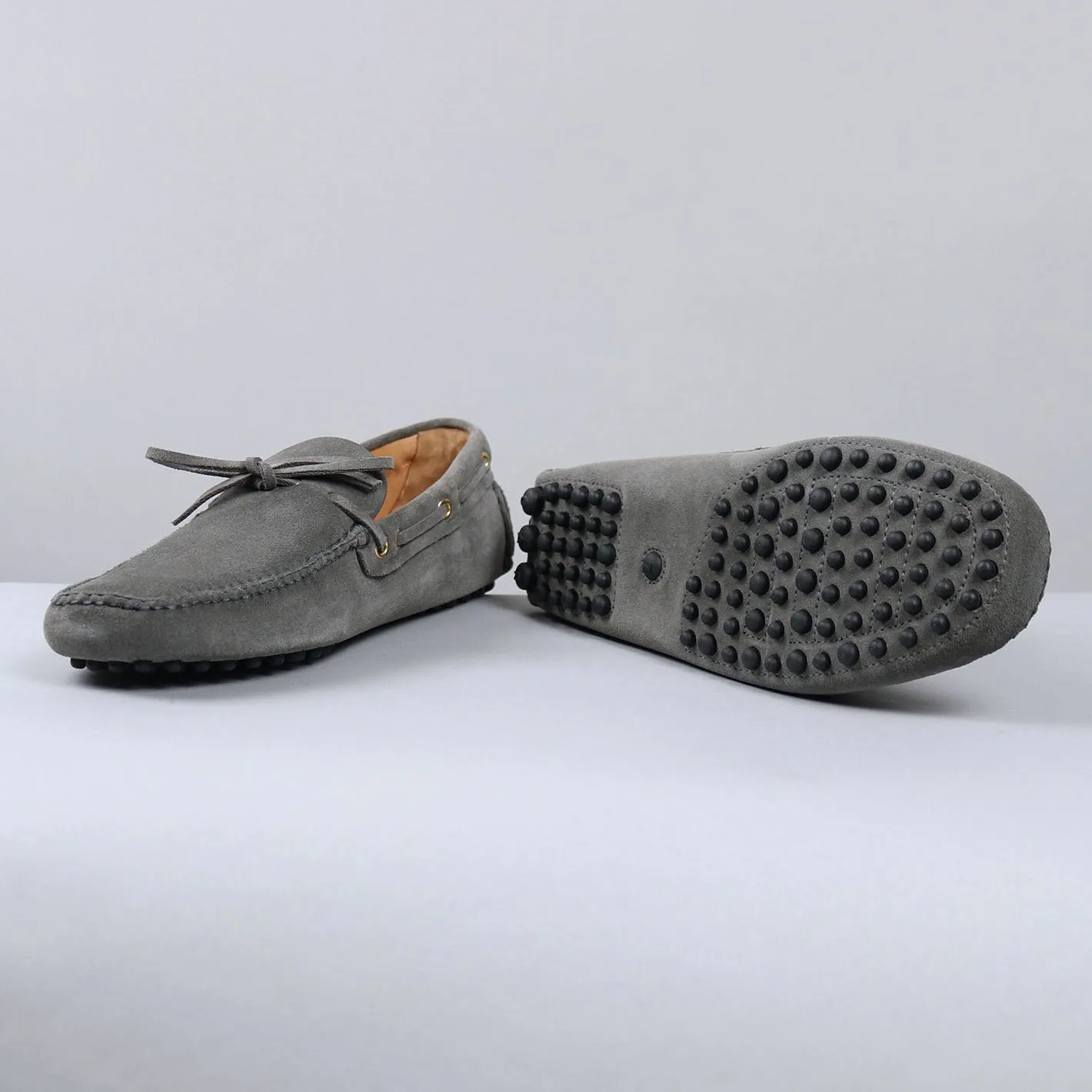 Mole Grey Suede Driving Loafers