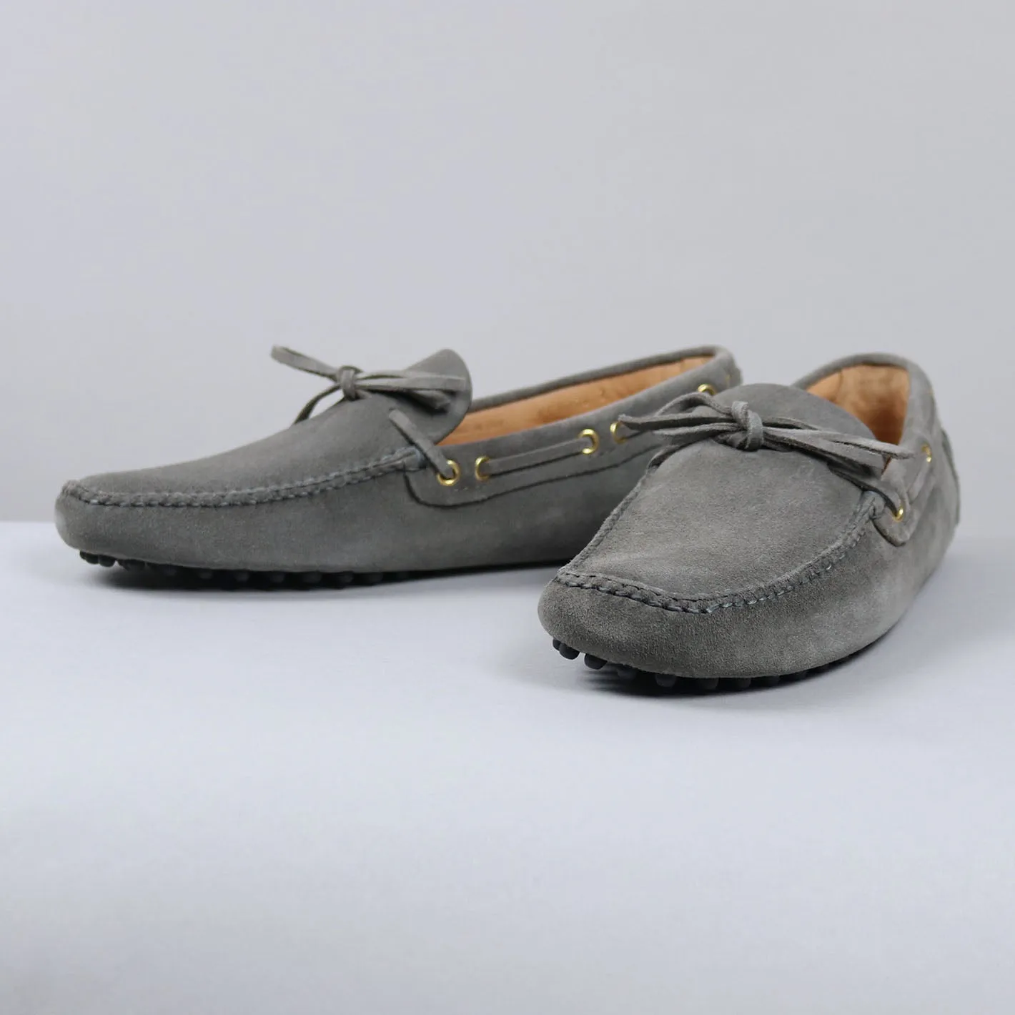Mole Grey Suede Driving Loafers