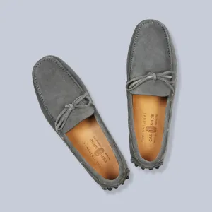 Mole Grey Suede Driving Loafers