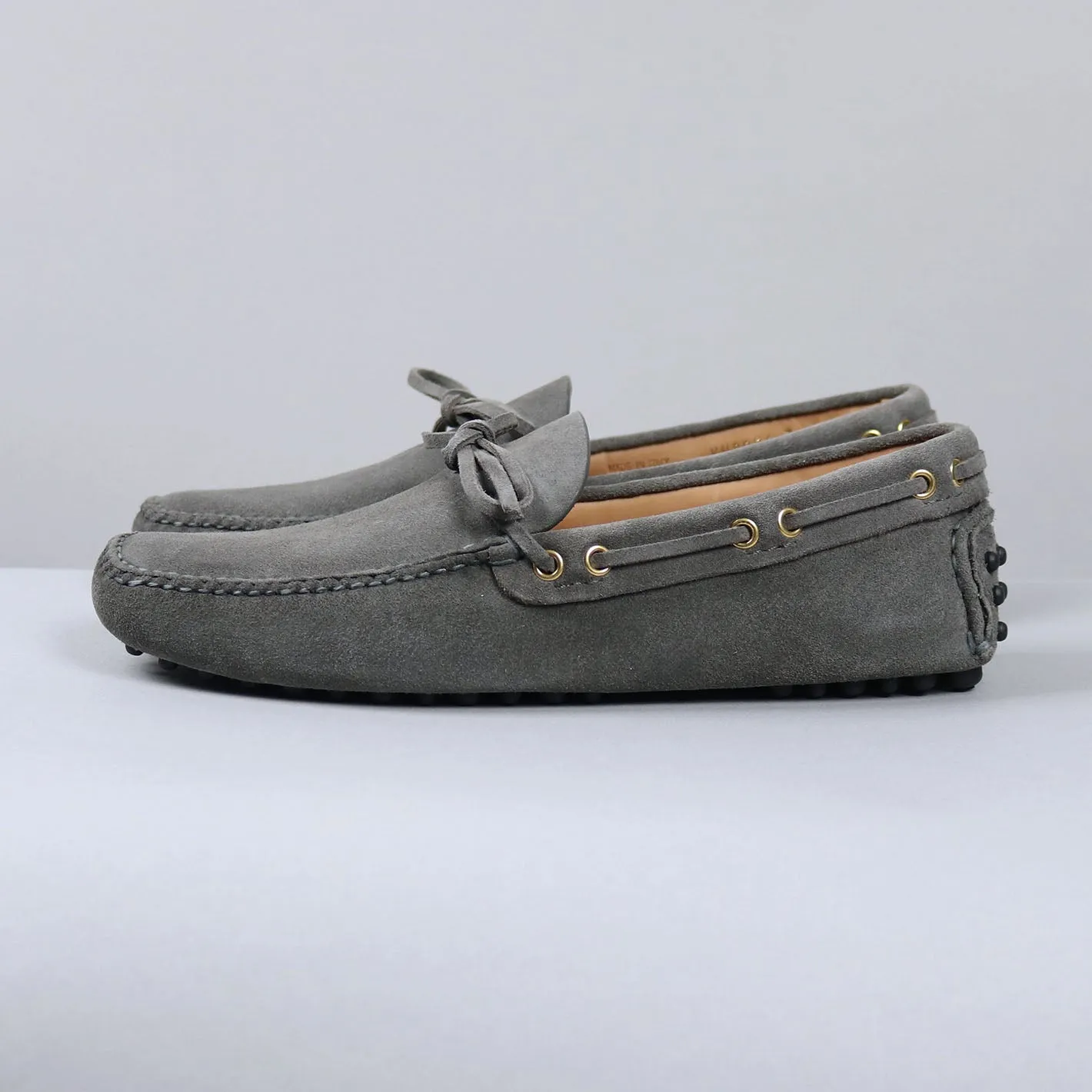 Mole Grey Suede Driving Loafers