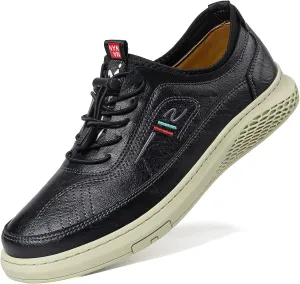 Moodeng Mens Dress Shoes Leather Causal Oxfords Lightweight Formal Business Oxfords Adjustable Lacing Derby Shoes Comfortable Walking Loafers