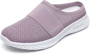 Mules Clogs for Women Diabetic Air-Cushion Slip-On Walking Shoes Lightweight Platform Mesh Mules Sneaker Sandals Orthopedic Slippers Backless Sneakers