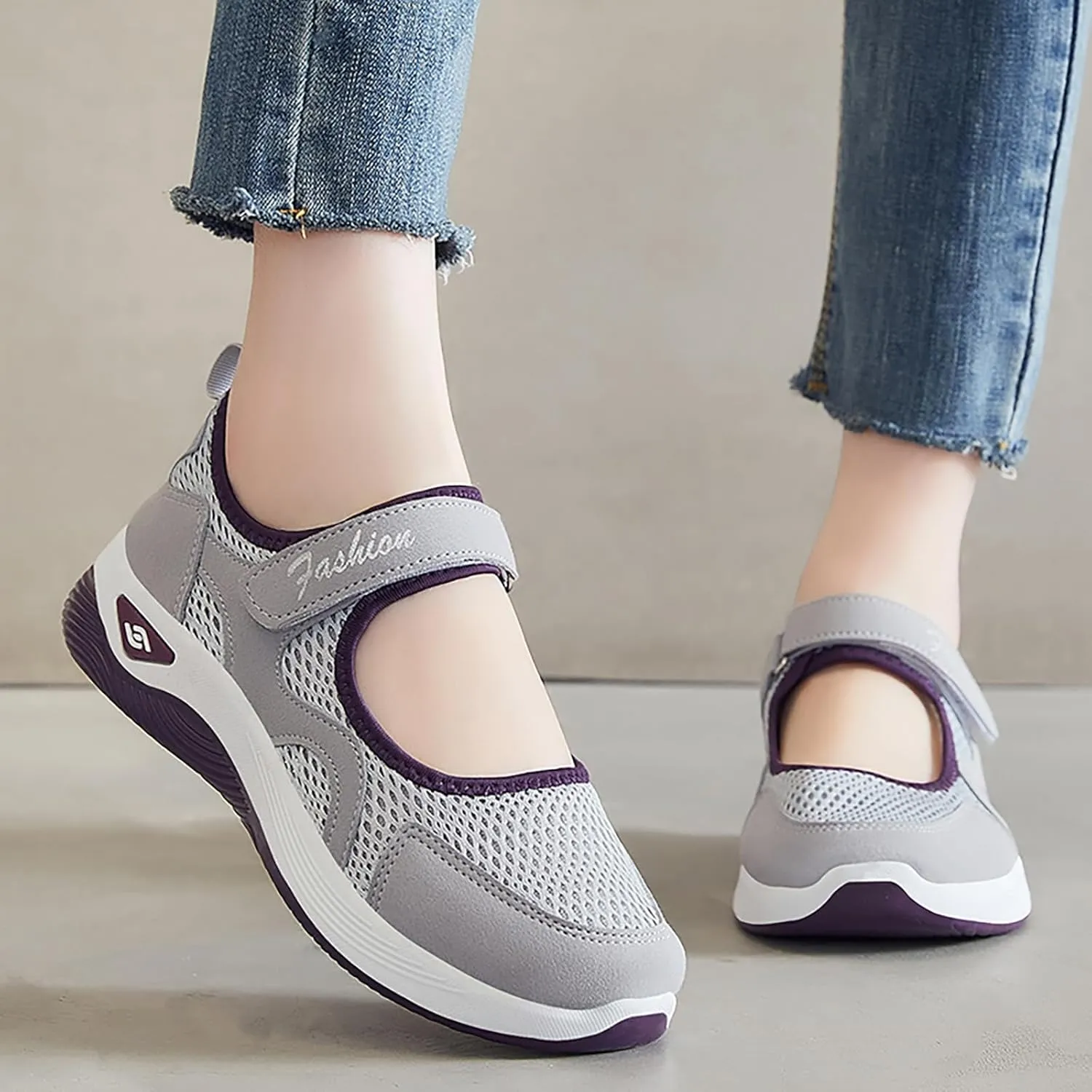 Nurse Shoes for Women Comfortable Wide Non-Slip Adjustable Breathable Walking Shoes Casual Nursing Orthotic Lightweight Shoe 2025 Arthritis, Diabetes Heel Pain