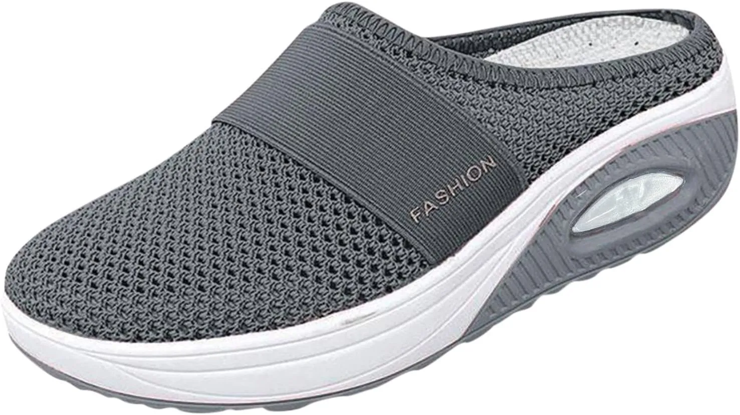 Orthopedic Mesh Mules for Women Backless Slip On Walking Sneakers Arch Support Air Cushion Slip on Casual Mens Shoes