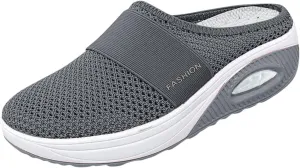 Orthopedic Mesh Mules for Women Backless Slip On Walking Sneakers Arch Support Air Cushion Slip on Casual Mens Shoes