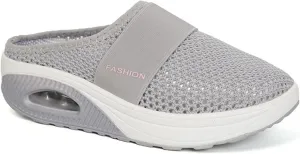 Orthopedic Shoes for Women Air Cushion Slip-on Diabetic Walking Shoes Closed Toe Slippers Breathable Wedge Platform Slipper with Arch Support