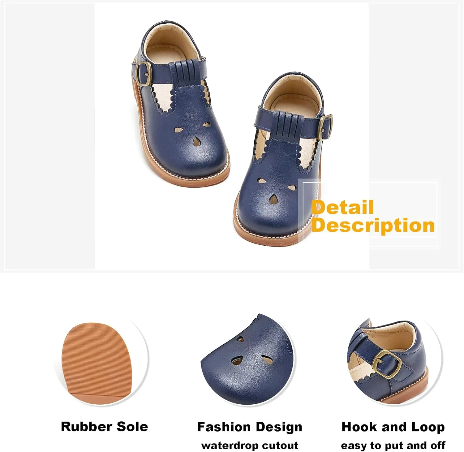 Otter MOMO Toddler/Little Girls Mary Jane Slip-on School Uniform Party Dress Shoes