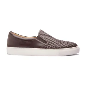 Paolo, Slip-on Sneaker - Brown Woven | Smart Casuals